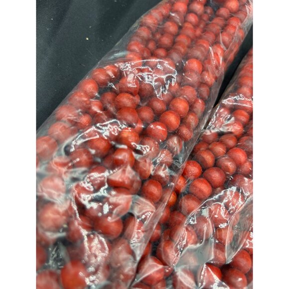 Vintage Red wooden Christmas Cranberry Garland New lot of 4 each 7'10" - Picture 5 of 8